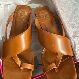 Vince Camuto Women's Brown Cross-Strap Sandals 8.5 (39)